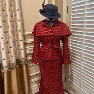 Red Mary Poppins costume eight pieces